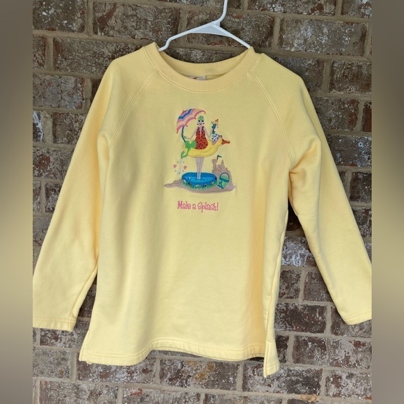 Quacker Factory Yellow Sweatshirt Make a Splash Size Medium Like New - Picture 1 of 9